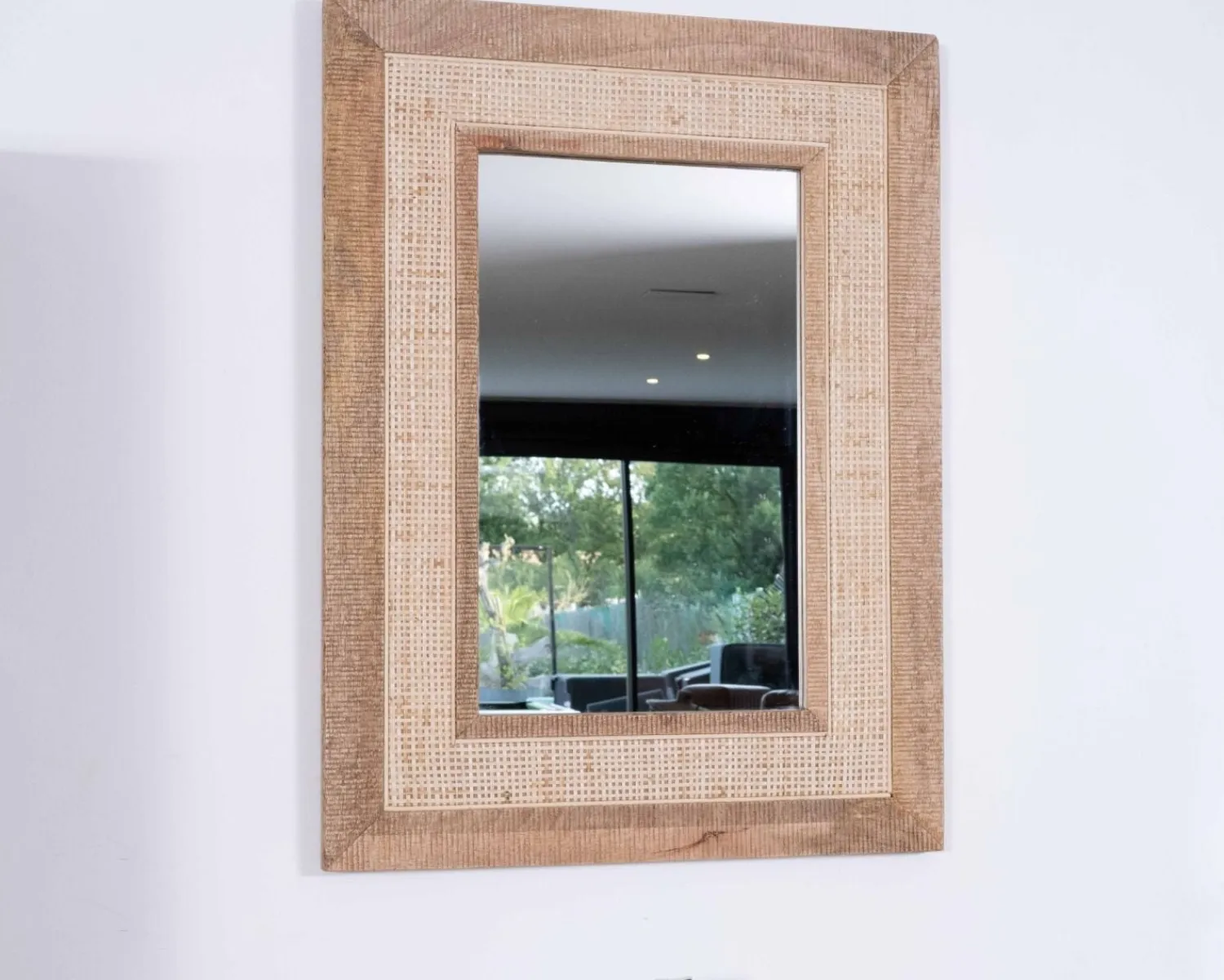 Meuble House Miroir cadre bois et cannage style rétro romantique "Legacy" Discount