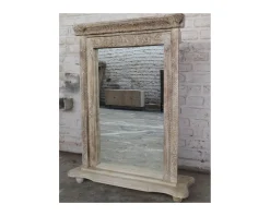 Meuble House Miroir indien avec cadre bois sculpté modèle unique "Vieille Porte" Hot