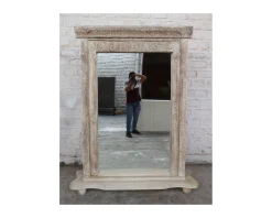 Meuble House Miroir indien avec cadre bois sculpté modèle unique