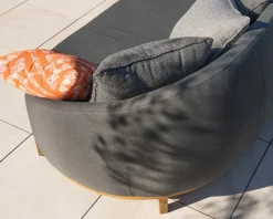 Meuble House Méridienne d'extérieur design enveloppant "Armando" gris foncé avec coussins coordonnés Clearance