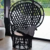 Meuble House Original fauteuil style Pomare en rotin tressé noir "Taïpa Beach" Hot