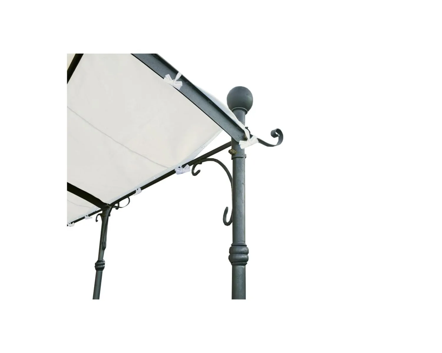 Meuble House Pergola murale 3 pieds en métal et toit arrondi "Gardénia" 3m60 x 3m Hot