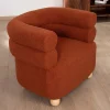 Meuble House Petite chauffeuse enveloppante design vintage "Wala" en tissu terracotta Clearance