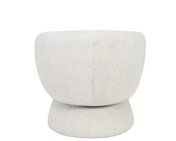 Meuble House Petit fauteuil lounge en tissu bouclette blanc cassé