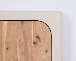 Meuble House Petit rangement design en acacia naturel et finition aspect béton sablé 