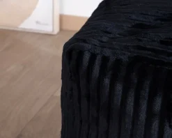 Meuble House Pouf carré en velours côtelé anthracite 