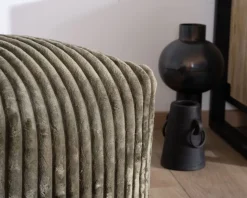 Meuble House Pouf cubique en velours côtelé kaki 