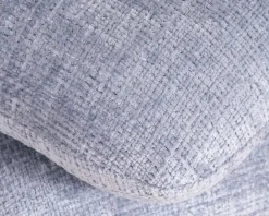 Meuble House Pouf design pivotant en tissu tramé bleu glacier à reflets lumineux « Flow » esprit scandinave Hot