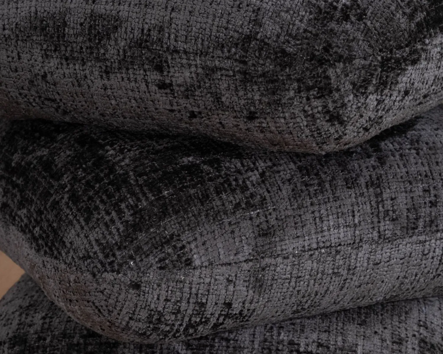 Meuble House Pouf « Flow » tournant à trois niveaux en tissu tramé gris anthracite au toucher doux Clearance