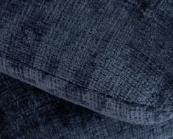 Meuble House Pouf moderne pivotant « Flow » en tissu tramé bleu nuit finition satinée forme organique Discount