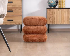 Meuble House Pouf 3 niveaux pivotants design organique en tissu tramé cuivré « Flow » esprit rétro chic Sale