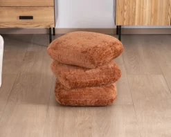 Meuble House Pouf 3 niveaux pivotants design organique en tissu tramé cuivré « Flow » esprit rétro chic Sale