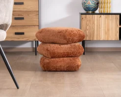 Meuble House Pouf 3 niveaux pivotants design organique en tissu tramé cuivré « Flow » esprit rétro chic Sale