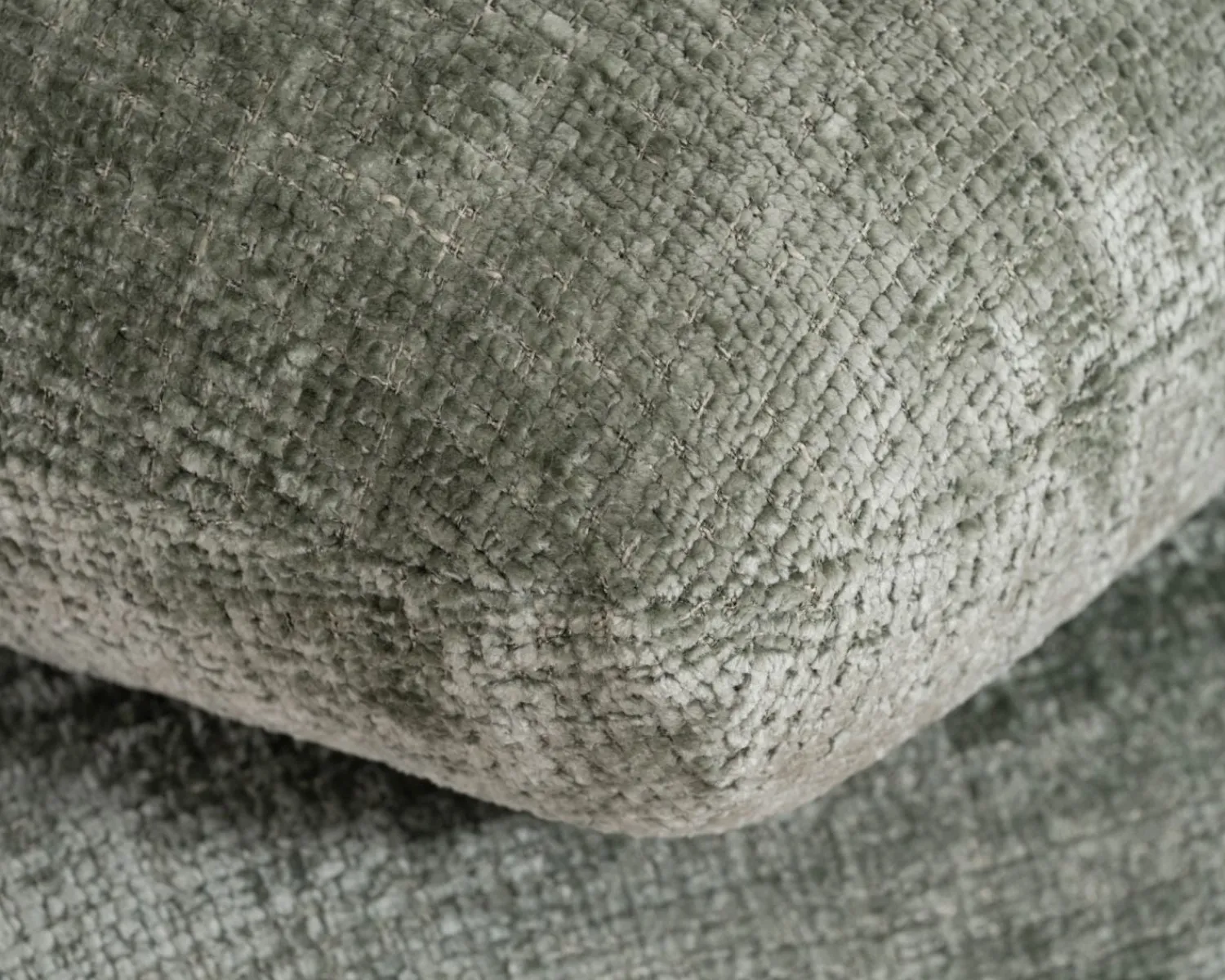 Meuble House Pouf tournant esprit zen et contemporain en tissu tramé vert sauge « Flow » Hot
