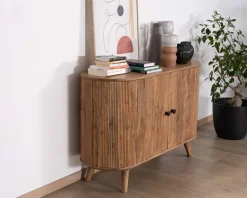 Meuble House Rangement 2 portes style vintage bords arrondis acacia massif "Boomer"