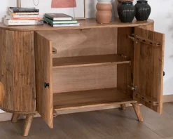 Meuble House Rangement 2 portes style vintage bords arrondis acacia massif