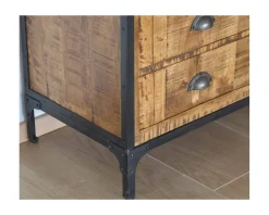 Meuble House Rangements à tiroirs en bois et métal style commode d’antiquaire 