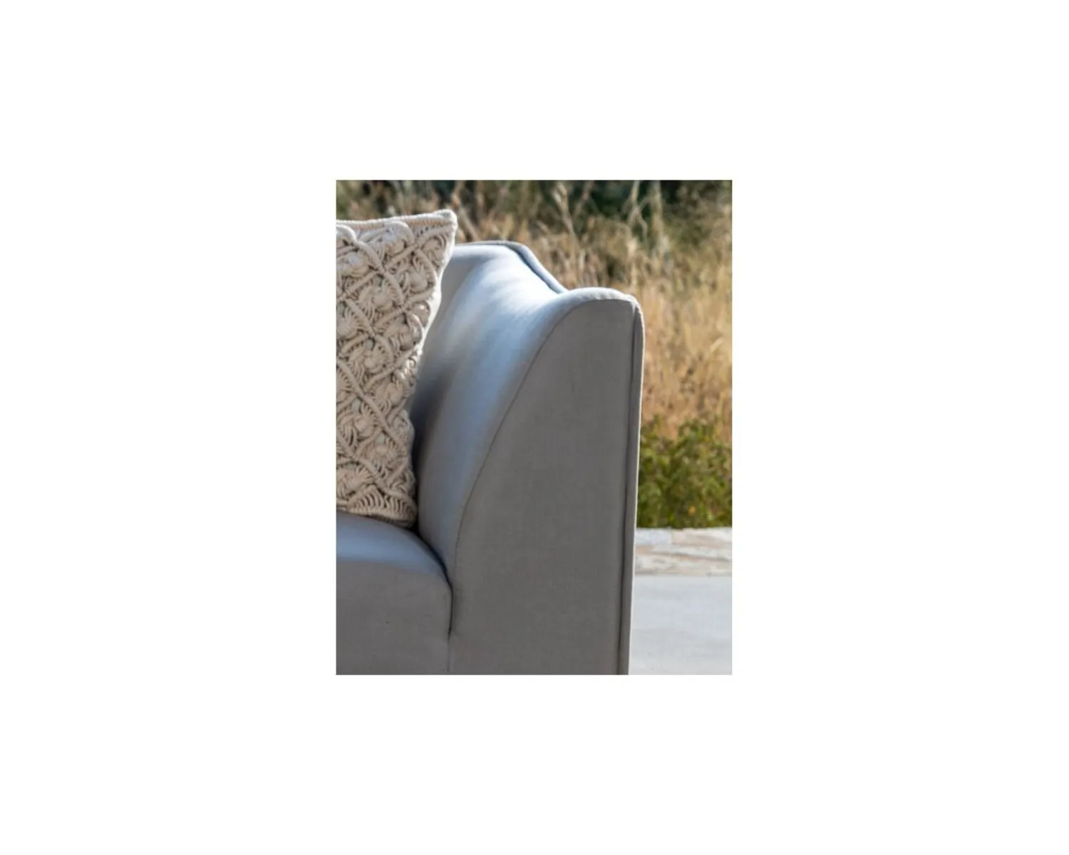Meuble House Salon de jardin cosy 3 pièces en tissu gris clair Sunbrella "Andaman Island" Clearance