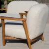 Meuble House Salon de jardin 3 pièces "Aristochair" en teck tissu d'extérieur blanc cassé Online