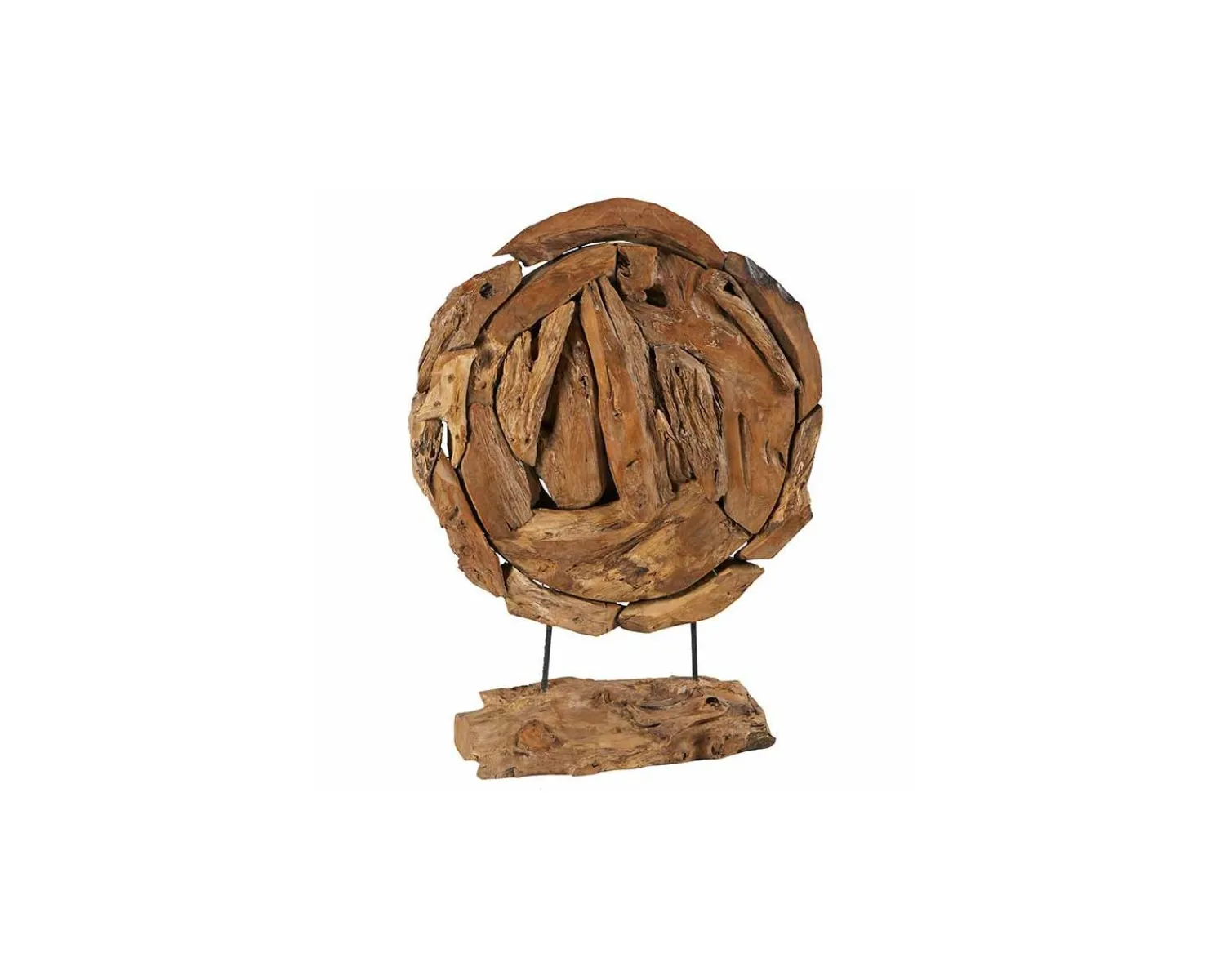 Meuble House Sculpture déco ronde en racine teck massif "Bois" Outlet