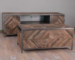 Meuble House Table basse bar métal et bois industriel 100cm 
