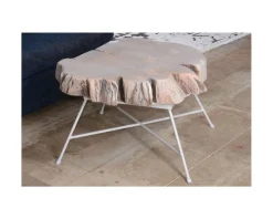 Meuble House Table basse bois tronc pied metal "Nervure" Sale