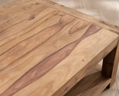 Meuble House Table basse carrée à double plateau "Kalanohé" en palissandre