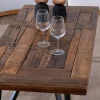 Meuble House Table basse 120cm en bois massif recyclé et pieds métal noir "Cidade" Discount