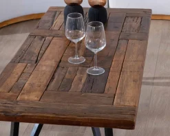 Meuble House Table basse 120cm en bois massif recyclé et pieds métal noir 