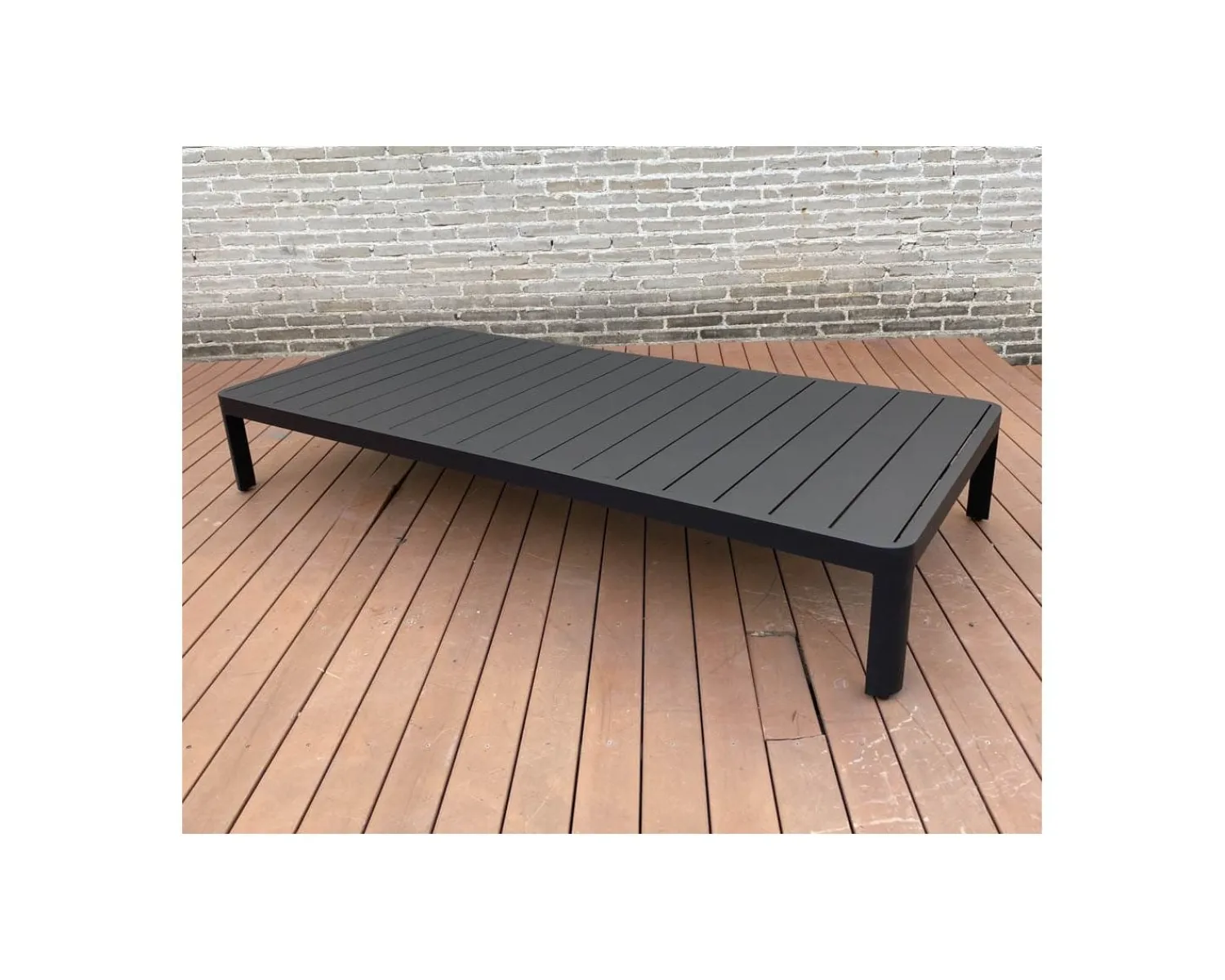Meuble House Table basse contemporaine aluminium anthracite "Blois" spécial jardin Clearance