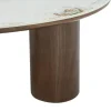 Meuble House Table basse design forme organique "Oria" plateau céramique et pieds cylindres teinte noyer Online