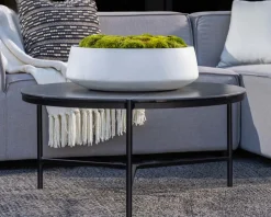 Meuble House Table basse design noire plateau céramique et structure 3 pieds 
