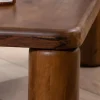 Meuble House Table basse design épuré avec pieds ronds "Padouk" en manguier massif Best