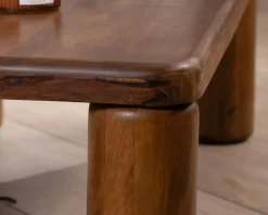 Meuble House Table basse design épuré avec pieds ronds "Padouk" en manguier massif Best