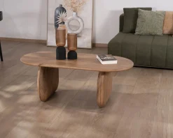 Meuble House Table basse design épuré en manguier "Naura" New