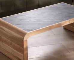 Meuble House Table basse design retro avec plateau placage pierre