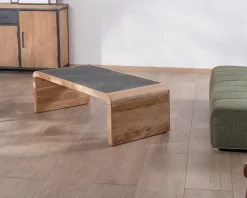 Meuble House Table basse design retro avec plateau placage pierre