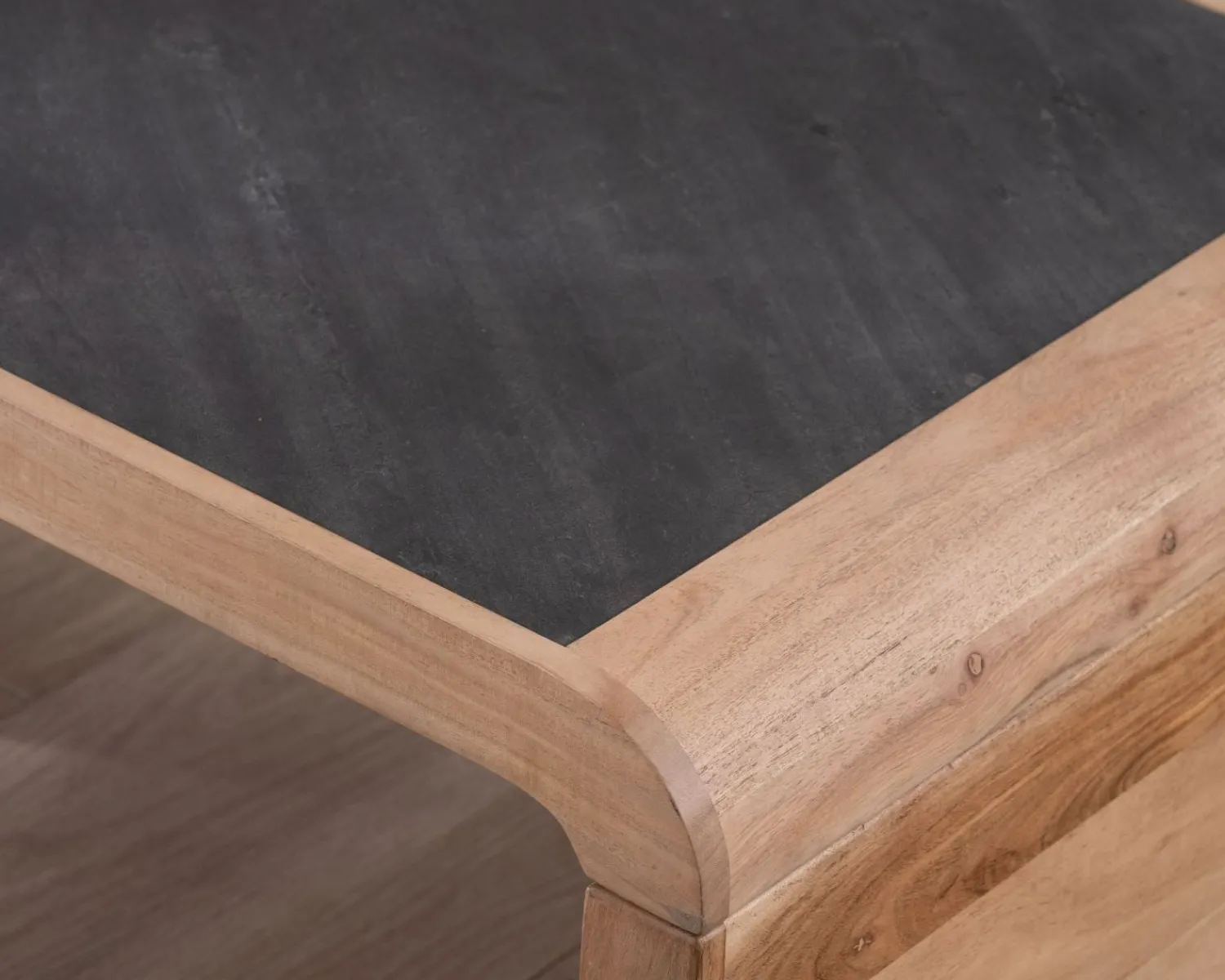 Meuble House Table basse design retro avec plateau placage pierre "Pikto" Clearance