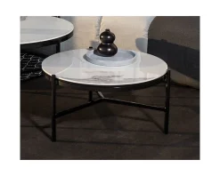 Meuble House Table basse en céramique et aluminium, diam.60