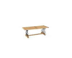 Meuble House Table basse fer forgé chêne massif "Antique" Outlet
