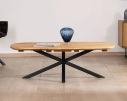 Meuble House Table basse forme bateau en teck naturel "Bahia" pieds mikado métal Online