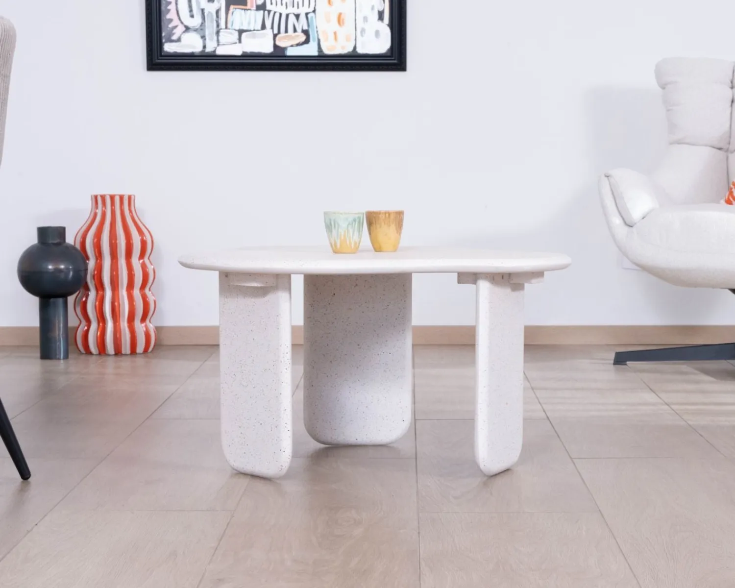Meuble House Table basse forme organique aspect terrazzo "Naura" Best
