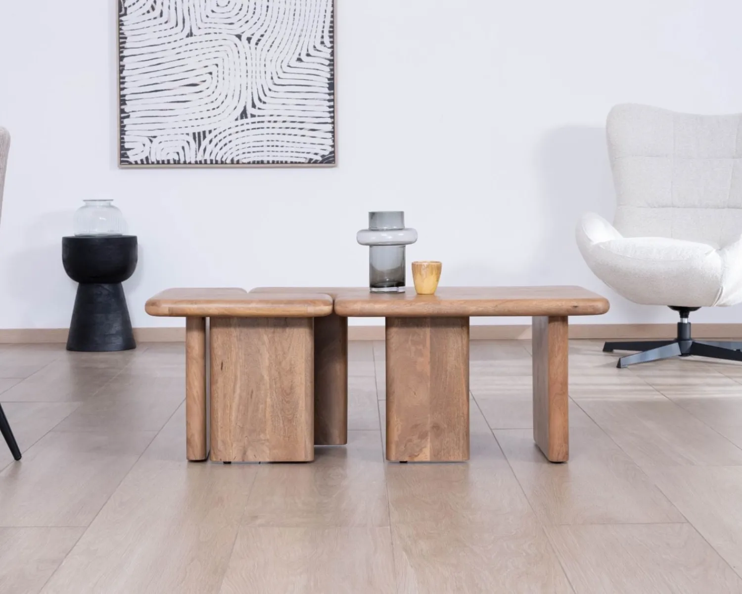 Meuble House Table basse modulable en manguier "Naura" esprit organique Discount