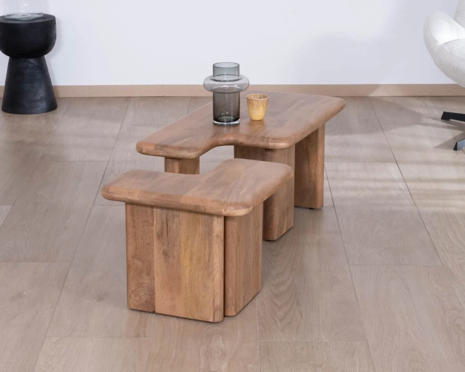 Meuble House Table basse modulable en manguier "Naura" esprit organique Discount