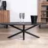 Meuble House Table basse noire plateau ellipse en manguier massif sablé et pieds métal 3D "Pise" Outlet