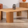 Meuble House Table basse épurée avec pieds cannelés style rétro en chêne huilé "Winton" Discount