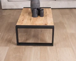 Meuble House Table basse rectangle de style industriel métal et bois "Montréal" Best