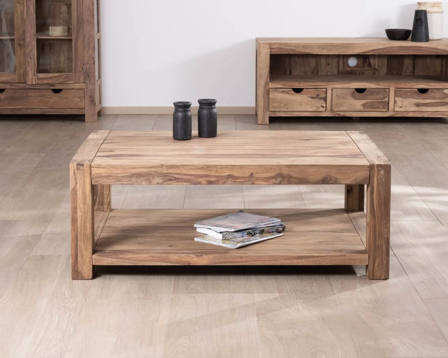 Meuble House Table basse rectangle à double plateau "Kalanohé" en palissandre Sale