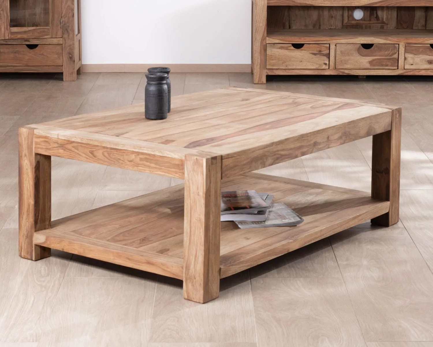 Meuble House Table basse rectangle à double plateau "Kalanohé" en palissandre Sale