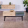 Meuble House Table basse rectangulaire bois et métal 100x55 cm "Elegancy" New